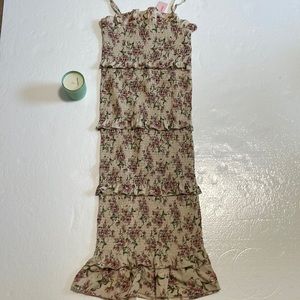 Frille Rose rouged ruffle dress